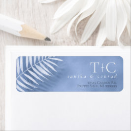 Lush Palm Leaf Wedding Windsor Blue ID956