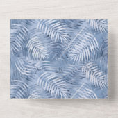 Lush Palm Leaf Wedding Windsor Blue ID956 All In One Einladung (Rückseite)