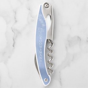 Lush Palm Leaf Wedding Windsor Blue ID956 Kellnermesser