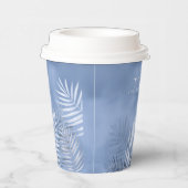 Lush Palm Leaf Wedding Windsor Blue ID956 Pappbecher (Rechts)