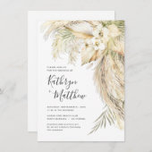 Lush Palms und Pampas Grass Boho Micro Wedding Einladung (Vorne/Hinten)