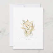 Lush Palms und Pampas Grass Boho Micro Wedding Einladung (Rückseite)