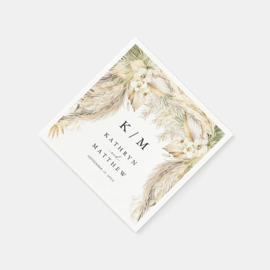 Lush Pampas Grass Boho Wedding Arch Napkins Serviette (Ecke)