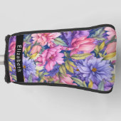 Lush Pink and Purple Flowers Personalized Golf Headcover (Vorderseite)
