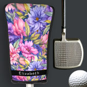 Lush Pink and Purple Flowers Personalized Golf Headcover