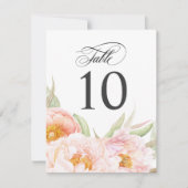 Lush Pink Peonies Tischnummer (Vorderseite)