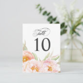 Lush Pink Peonies Tischnummer (Stehend Vorderseite)