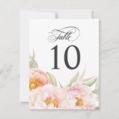 Lush Pink Peonies Tischnummer (Rückseite)