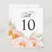 Lush Pink Peonies Tischnummer (Vorne/Hinten)