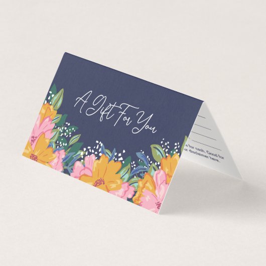 Lush Pink Yellow Flowers Gift Certificate (Vorderseite)