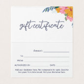 Lush Pink Yellow Flowers Gift Certificate (Innenseite Aufgefaltet)