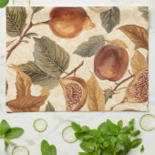Lush Plums & Fig Leaves Kitchen Towel | Elegant Geschirrtuch (Gefaltet)