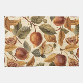 Lush Plums & Fig Leaves Kitchen Towel | Elegant Geschirrtuch
