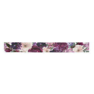 Lush Purple Blumen Romantische Aquarellblume Satinband