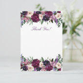 Lush Purple Blumen | Romantische Dankeskarten Dankeskarte (Stehend Vorderseite)