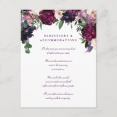 Lush Purple Blumen | Romantische Hochzeit Begleitkarte (Vorderseite)