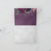 Lush Purple Blumen | Romantische Hochzeit Dankeskarte (Innenseite)