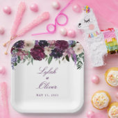 Lush Purple Blumen | Romantische Hochzeit Pappteller (Party)