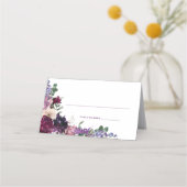 Lush Purple Blumen | Romantische Hochzeit Platzkarte (Vorderseite)