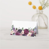Lush Purple Blumen | Romantische Hochzeit Platzkarte (Rückseite)