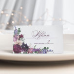 Lush Purple Blumen | Romantische Hochzeit Platzkarte<br><div class="desc">Aquarellfarbene Blume in kräftigen Bordeaux-Farbtönen,  sanfte Lilie,  lila und rosa Orchideenpaare mit modernen grünen Botanicals wie Farne und Eukalyptus in diesen romantischen,  eleganten boho Hochzeitsapparaten.</div>