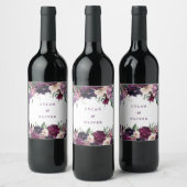 Lush Purple Blumen | Romantische Hochzeit Weinetikett (Flaschen)