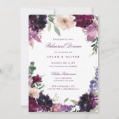 Lush Purple Blumen | Romantische Probe Einladung (Vorderseite)