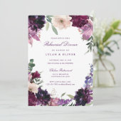 Lush Purple Blumen | Romantische Probe Einladung (Stehend Vorderseite)
