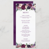 Lush Purple Blumen | Romantisches Hochzeitmenü (Vorne/Hinten)