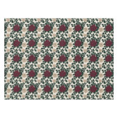 Lush Red And Burgundy Roses With Dark Green Leaves Tischdecke (Vorderseite (Horizontal))