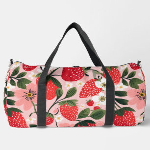 Lush Red Berries und Blüten Duffle Bag