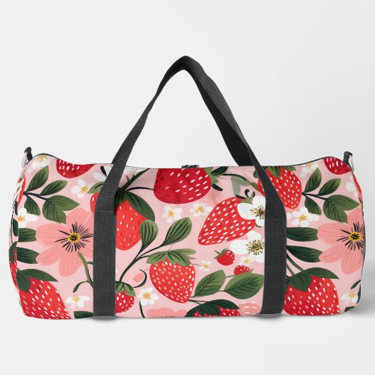 Lush Red Berries und Blüten Duffle Bag (Vorderseite)