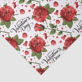 Lush Red Rose & Heart Petals Valentine Pattern Seidenpapier (Ausschnitt)