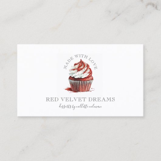 Lush Red Velvet Cupcake Pastry Chef Visitenkarte (Vorderseite)