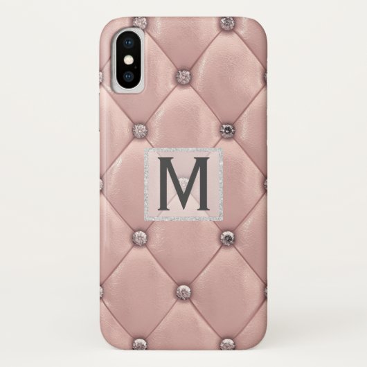 Lush Rose Gold Imitate Leather & Diamonds Mit Mono Case-Mate iPhone Hülle (Rückseite)