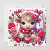 Lush-Rose Hochwertige Kuhwulstenkarte Feiertagskarte (Vorderseite)