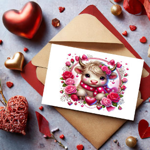 Lush Rose Höhere Kuhwale Feiertagspostkarte