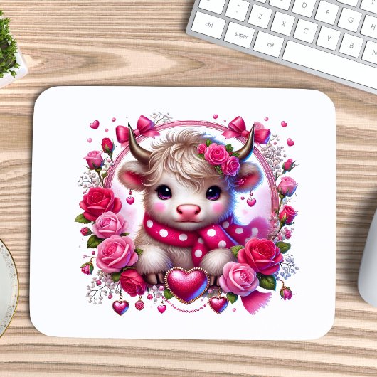 Lush Rose Höhere Kuhwale Mousepad