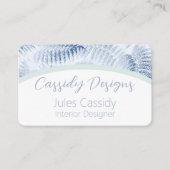 Lush Serene Blue Ferns auf Arch Visitenkarte (Vorderseite)