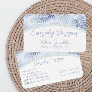 Lush Serene Blue Ferns auf Arch Visitenkarte