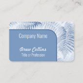 Lush Serene Blue Ferns Curved Border Visitenkarte (Vorderseite)