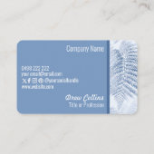 Lush Serene Blue Ferns Curved Border Visitenkarte (Rückseite)
