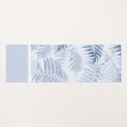 Lush Serene Blue Ferns Monogram Initials Yogamatte (Rückseite (Horizontal))