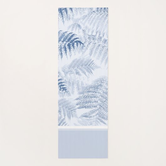 Lush Serene Blue Ferns Monogram Initials Yogamatte (Rückseite)