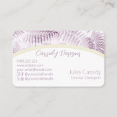 Lush Serene Pink Ferns auf Arch Visitenkarte (Rückseite)