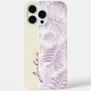Lush Serene Pink Ferns auf Gelb iPhone 16 Pro Max Hülle