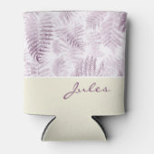 Lush Serene Pink Ferns auf Gelb Dosenkühler (Vorderseite)