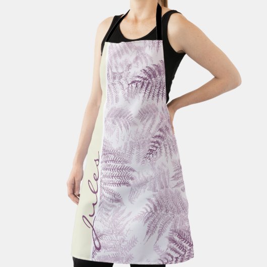 Lush Serene Pink Ferns auf Gelb Schürze (InSitu)