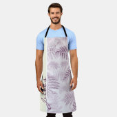 Lush Serene Pink Ferns auf Gelb Schürze (Getragen)