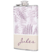 Lush Serene Pink Ferns auf Orange Flachmann (Links)